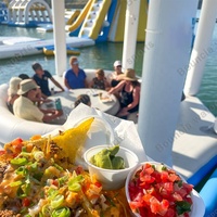 Nouvelle plate-forme gonflable de loisirs aquatiques Bouncia avec île flottante d'équipement d'amusement aquatique de tente à vendre