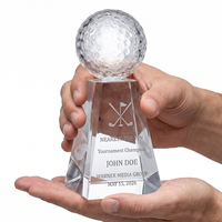 Trophée en cristal biseauté personnalisé, design globe diamanté, pour tournois scolaires et sportifs professionnels