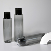 Vente en gros de flacons de toner cosmétique en plastique PET noirs de 150 ml/200 ml avec pompe pulvérisatrice, impression d'écran, logo personnalisé, vides