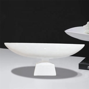 Elegante Vaso Bianco a Forma di Barca per Uso Domestico, Centrotavola di Alta Qualità per Giardino, Ciotola per Frutta - Product Image 5