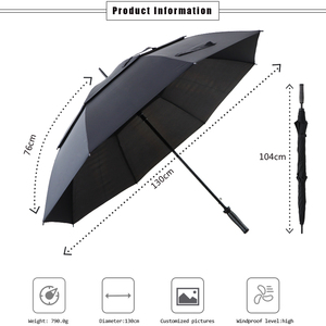 Mô hình đảo ngược 60inch Vent Golf <span class=keywords><strong>Umbrella</strong></span> với logo in Windproof thời trang đôi lớp cho sự kiện Golf tùy chỉnh ô - Product Image 5