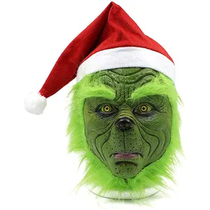 Зеленая маска для косплея Рождественский костюм для Хэллоуина реквизит зеленый костюм аксессуары маски для вечеринки