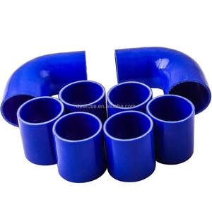 Modification du collecteur d'admission Tube de refroidisseur intermédiaire Tube en aluminium Ensemble de huit pièces Tube en silicone de 500mm de long - Product Image 3