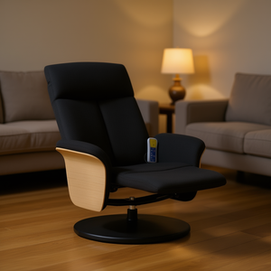 Sillón Reclinable de Masaje de Tela Negra, Masaje Corporal Completo, Enchufable 110-240v, Silla de Relajación - Product Image 2