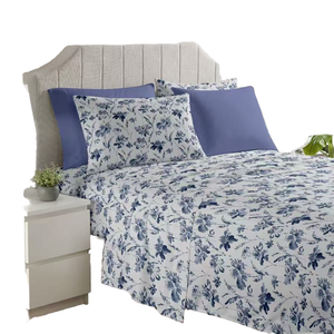 Printed Color 4-Piece Custom Brand Quality 400TC Double-Sided Modern Bedding <b>Sheet</b> Set with <b>Fitted</b> & <b>Flat</b> <b>Sheets</b> - Product Image 1