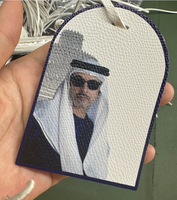Porte-clés de sac à main en cuir PU avec pendentif décoratif en forme créative et impression de la ville d'Abu Dhabi, Émirats arabes unis, pour femmes