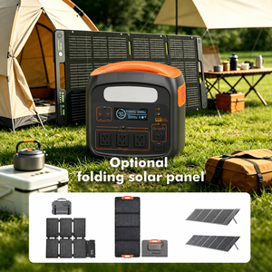Station d'alimentation portable 1500W, batterie 1280Wh, générateur solaire, charge rapide pour le camping en plein air, la maison et les situations d'urgence - Product Image 2