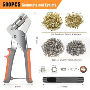 Pince à œillets manuelle avec 100 œillets de 10 mm, kit d'outils de jardinage pour bâches, tentes et auvents - Product Image 3