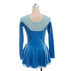 FN636 <span class=keywords><strong>vino</strong></span> <span class=keywords><strong>rosso</strong></span> tessuto coreano tessuto da donna pattinaggio artistico Costume manica lunga abito da pattinaggio per le prestazioni di ginnastica - Product Image 4