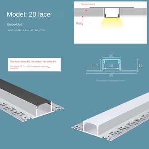 Led Aluminum <b>Profile</b> for Gypsum Wall Recess Light Housing Dry Wall Aluminum <b>Profile</b> - Product Image 6
