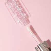Tube de brillant à lèvres à double extrémité de conception transparente avec brosse Conteneur de glaçure à lèvres vide rechargeable avec logo personnalisé en gros