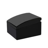 Boîte à montre automatique en bois noir brillant écologique avec logo personnalisé pour le rangement et la présentation de montres