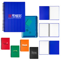 Cuaderno Espiral con Bolígrafo, Agenda Personalizada 5x7'', Cubierta de PP, Bolsillo de PVC, Organizador Escolar Promocional, 70 Hojas, Gran Venta