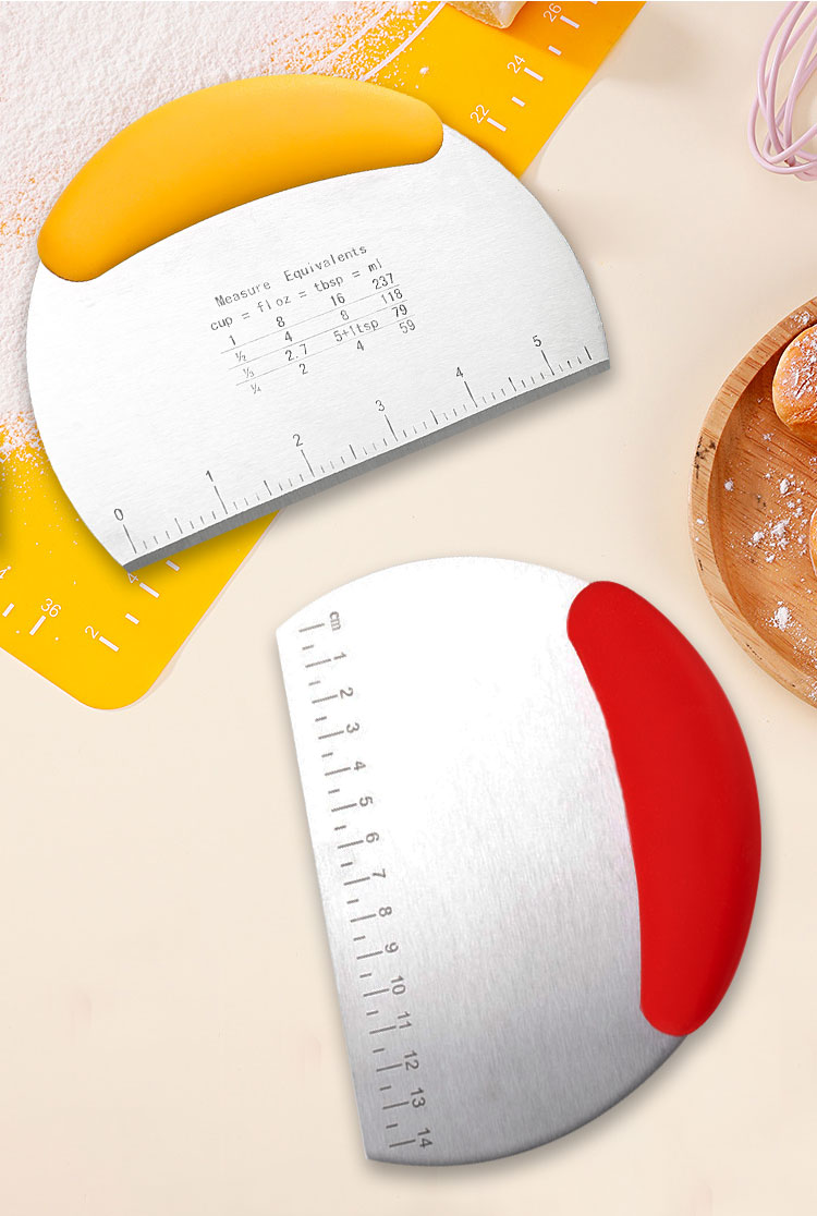 Stainless steel Pastry Dough cutter chopper scraper with Ruler kitchen baking tools Dough Bench Scraper