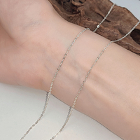 Chaîne à maillons plats de 1,47 mm, chaîne O classique brillante en argent sterling 925 pour la fabrication de bijoux