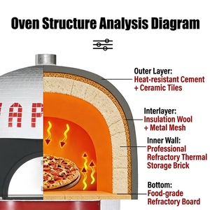 Four à <span class=keywords><strong>pizza</strong></span> électrique sicilien YS-750 pour restaurant et boulangerie, 6000W haute puissance, 0-600, taille 400mm, commande par bouton Lianfu, 1 an de garantie - Product Image 3