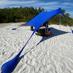 비치 텐트 태양 대피소 슈퍼 방풍 대형 야외 휴대용 그늘 캐노피 샌드백 가족 여행 방수포 - Product Image 5