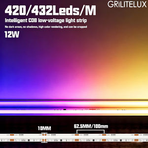 Tira de LED COB WiFi de 420 LED/M, 12W/M, PCB de 10mm, Control por Voz (Alexa, Temporizador), Iluminación para Sala de Juegos - Product Image 2