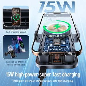 15W veloce Wireless Auto bloccaggio del telefono supporto di tipo-C porta telefono per iPhone 16 15 14 Pro Max <span class=keywords><strong>Samsung</strong></span> Galaxy S24 Ultra S23 Auto - Product Image 6