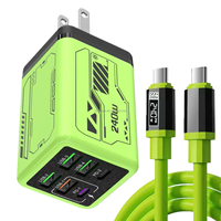 Adaptateur mural USB-C PD 240W à 6 ports avec prise EU/US/UK – Chargeur USB-C 240W à charge ultra-rapide pour Samsung/Xiaomi/Huawei