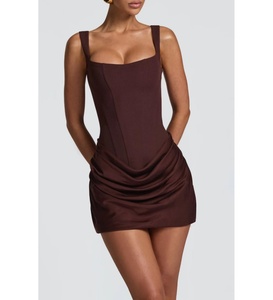 Bettergirl 2025 autunno <span class=keywords><strong>inverno</strong></span> nuovo abito da festa Sexy plissettato <span class=keywords><strong>senza</strong></span> <span class=keywords><strong>maniche</strong></span> stringente - Product Image 1