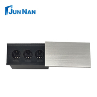 Interruptor de Pared Eléctrico con Control Remoto de Aleación de Aluminio, Enchufe Oculto Montado en Escritorio, Enchufe Deslizante de Datos y Energía para Mesa