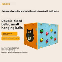 Lit pour chat en feutre avec jouet interactif clochette Peek-a-Boo - Fournitures pour animaux de compagnie en gros