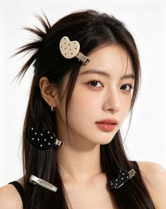 Épingle à cheveux pour chien en résine faite à la main, style coréen, motif vague et nœud, accessoires pour franges - Product Image 3