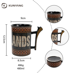 Taza <span class=keywords><strong>de</strong></span> Cerámica Étnica Vintage con Asa Especial, para Café o Cerveza, Personalizable con Marca, Venta al Por Mayor para Hogar, Bar o Fiesta, Directo <span class=keywords><strong>de</strong></span> Fábrica - Product Image 5