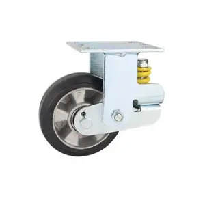 4 inch 5 inch 6 inch 8 inch Industrial Trolley Shock Absorbing Heavy Duty Aluminum Core Rubber Caster Wheel