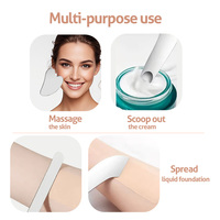 304 acier inoxydable Gua Sha outil facial grattoir de Massage à pointe inclinée pour l'extension des cils et le lifting du visage