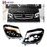 Faros Delanteros HETOP para Sprinter 2014-2018, Actualización LED, Proyectores, Luces de Circulación Diurna DRL para Benz