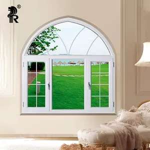 Fenêtre à battant en aluminium de style européen de couleur personnalisée, fenêtre pivotante et inclinable