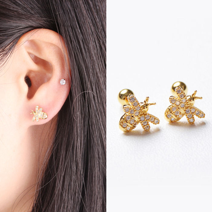 Shop Our New Arrival of Bee Helix Earrings Unisex Piercing