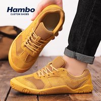 Baskets Rétro à Bout Large 38-47 pour Hommes et Femmes, en Daim et Maille, Chaussures Décontractées Effet Pieds Nus, Semelle Antidérapante en Caoutchouc, Idéales pour la Gym et l'Entraînement