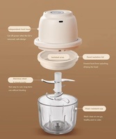 IIIKITCHEN USB Draadloze Draagbare Elektrische Plastic Mini Hakselaar Stamper Voedselverwerker Huishoudelijke Blender & Babyvoedselmaker Veilig