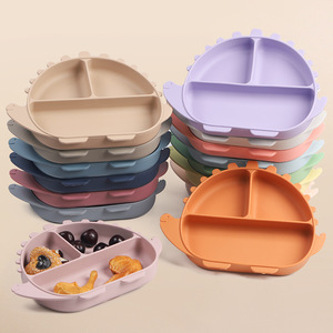 Ensemble de vaisselle en silicone <span class=keywords><strong>pour</strong></span> bébé en forme de dinosaure, ensemble de modélisation de crabe, apprentissage de la nourriture <span class=keywords><strong>pour</strong></span> bébé, vaisselle 100% de qualité alimentaire - Product Image 6