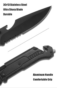 <span class=keywords><strong>7</strong></span> en 1 Camping en plein air multifonction couteau pliant 3cr13 lame poignée en aluminium avec allume-feu lumière LED survie en plein air <span class=keywords><strong>Edc</strong></span> - Product Image 4