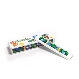 Top usine Promotion personnalisé mignon école papeterie ensemble 15cm 6 pouces en plastique bricolage Puzzles règles droites échelle règle pour les enfants - Product Image 6