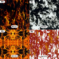 Film hydrographique graphique Flamme Bleue Rouge personnalisable en PVA pour pièces automobiles et équipements sportifs