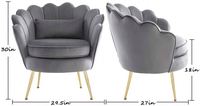 Vente en gros de chaises longues modernes en tissu de luxe en forme de fleur Chaise d'appoint en velours gris avec accoudoir pour meubles de salon