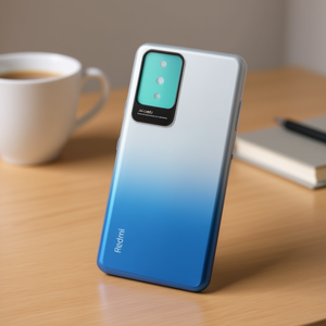 Cover posteriore Redmi per Xiaomi Redmi 10, custodia protettiva con design sfumato blu e argento - Product Image 2