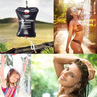 Sacs à eau 20l Portable Outdoor Camping Shower Bag Solar Heating Folding Hiking Climbing Bath Equipment Pommeau de douche commutable