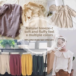 Tissu en coton <span class=keywords><strong>double</strong></span> <span class=keywords><strong>gaze</strong></span> épais, résistant à l'abrasion, couleur unie, texture plissée, crêpe, pour couverture bébé, robe de nuit, pyjama - Product Image 3