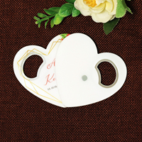 Ouvre-bouteille en acrylique personnalisé en forme de cœur, aimant de réfrigérateur, cadeau de mariage personnalisé avec impression de nom et de date