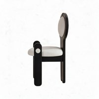 Chaise de salle à manger rembourrée de style artistique, forme unique, pour la décoration de restaurant, villa, appartement