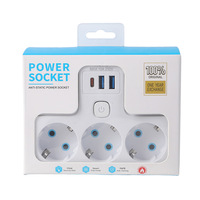 Adaptor Daya Gaya Eropa Pengisian Daya USB dengan Sakelar On/Off Individual Arus Terukur 13A Cocok untuk Rumah Kantor Perjalanan