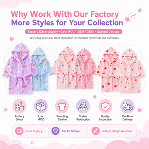 <span class=keywords><strong>Accappatoio</strong></span> in Flanella per Bambini OEM ODM, Morbido e Caldo con Cappuccio e Stampe Carine, Abbigliamento da Casa Autunnale - Product Image 6