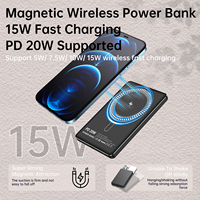 Banques d'alimentation personnalisées A36 avec logo, chargeur sans fil magnétique 5000 mAh, charge rapide Type-C, chargeur portable, 5 couleurs au choix