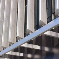 Système de pare-soleil vertical moderne, résistant aux UV, imperméable, isolant thermique, mur rideau extérieur, lamelles en aluminium pour bâtiment
